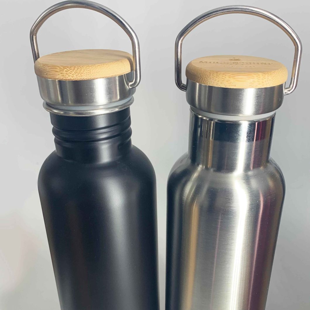 Stainless Steel Insulated Stainless Steel Water Bottle with Bamboo Lid