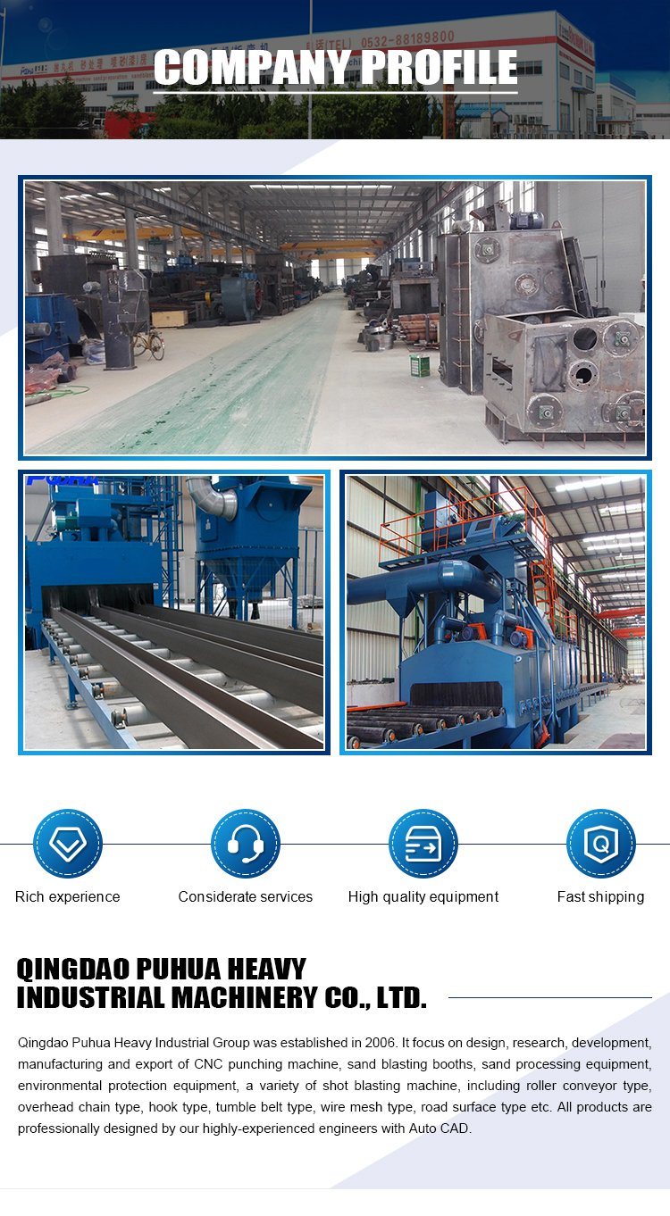 Q69 Roller Conveyor Shot Blasting Machine for Steel Plate and H Beam