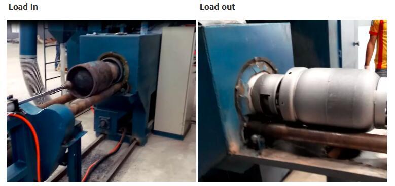 LPG Cylinder Hook Type Head Rail Shot Blasting Machine