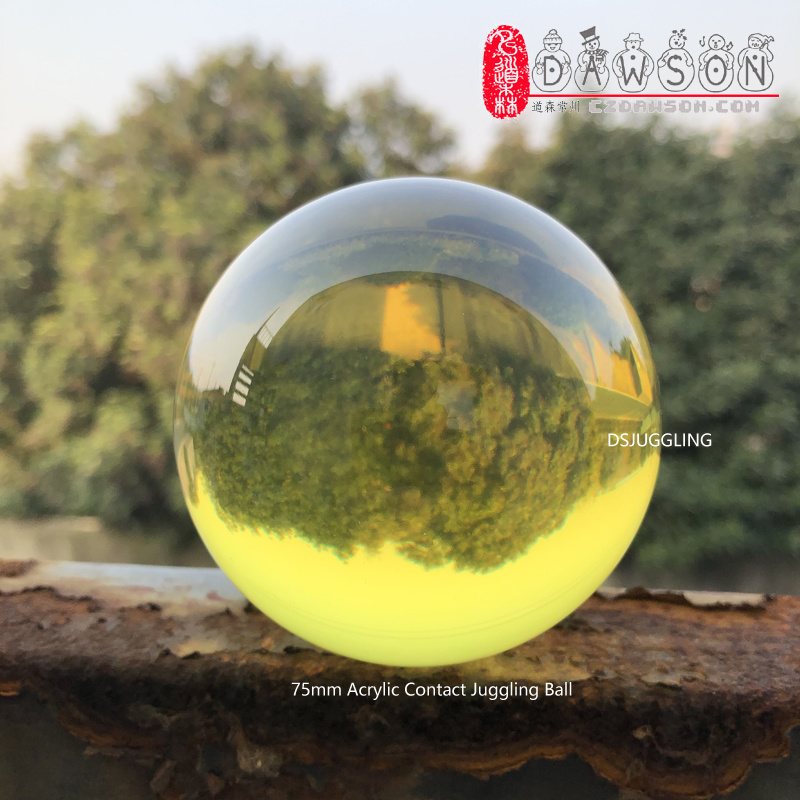Acrylic Ball 2.95 Inch 75mm Juggling Ball (Color: Translucent-Gold) Magic Conatct Ball