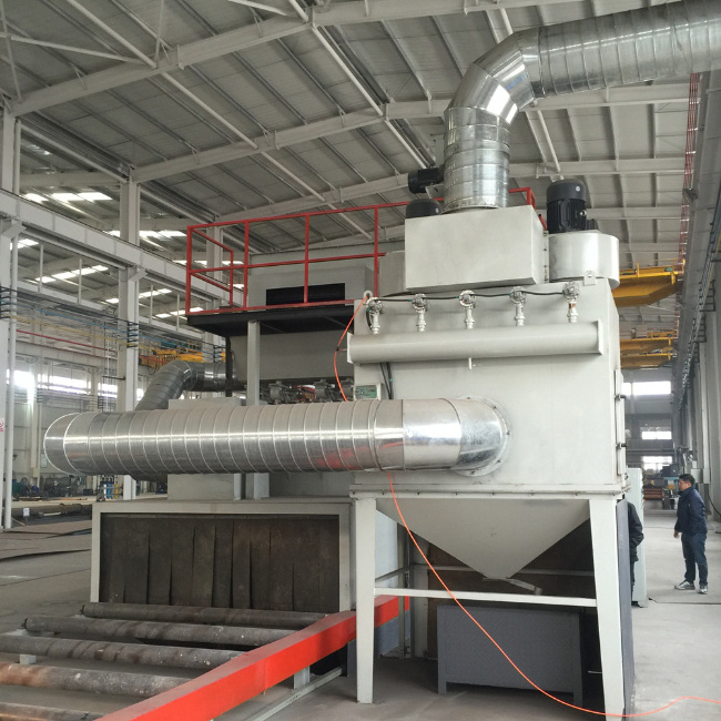 Roller Conveyor Shot Blasting Cleaning Machine for H Beam Steel Structure