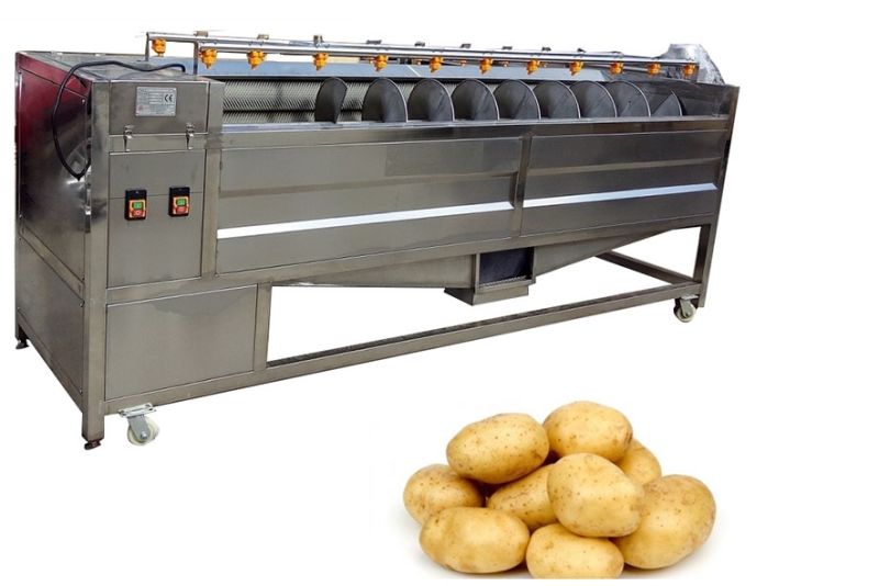 Full Automatic Industrial Potato Washing and Peeling Machine Industrial Carrot Ginger Washer Peeler for Sale