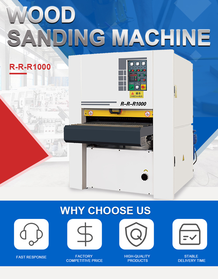 ZICAR Wood Sanding Machine Sander Machinery Wide Belt Sander R-R-R1000