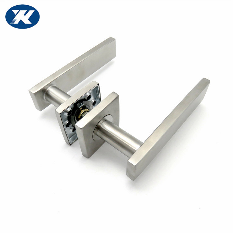 Square Base Pull Lever Stainless Steel Safety Door Lever Handle