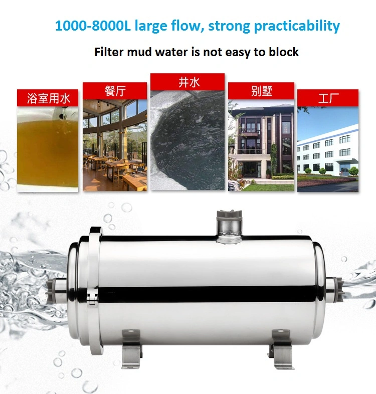 Portable Home Water Purifier Stainless Filter Cover Tap Water Treatment
