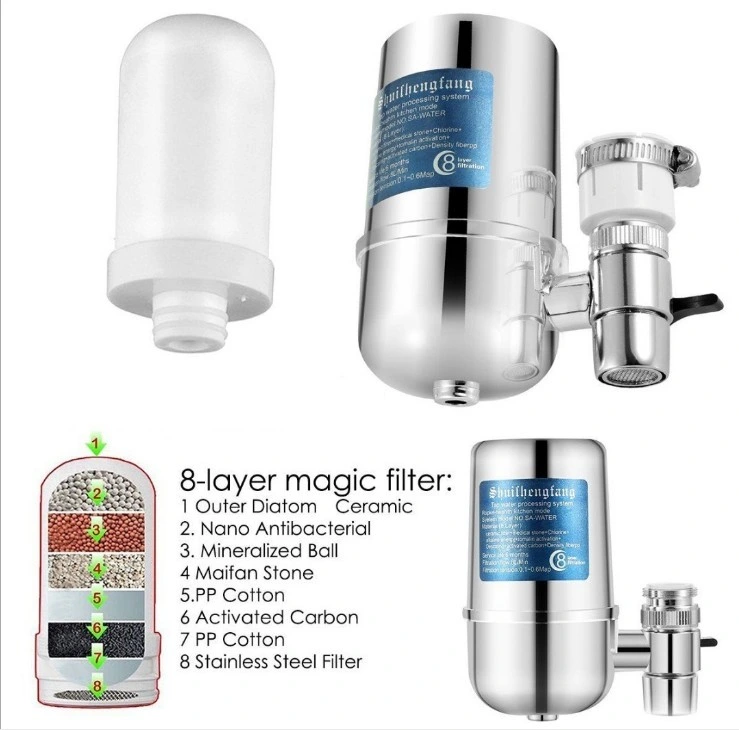 Faucet Water Filter Chrom Plated Reduce Chlorine High Flow, Water Purifier