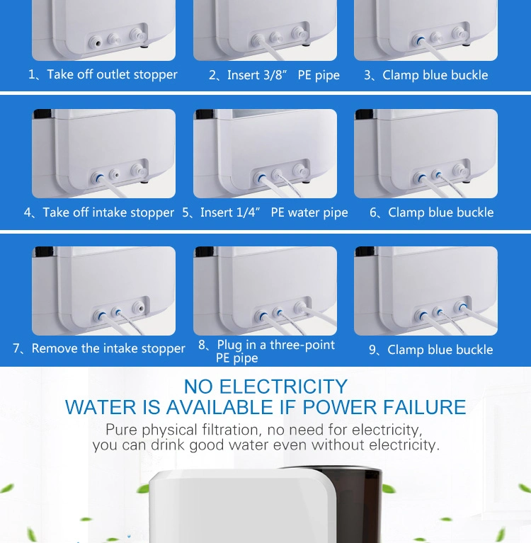 Ultrafiltration Direct Drinking Water Purifier Compact Under Sink RO Cabinet Tankless 7 Stage Reverse Osmosis Water Purifier