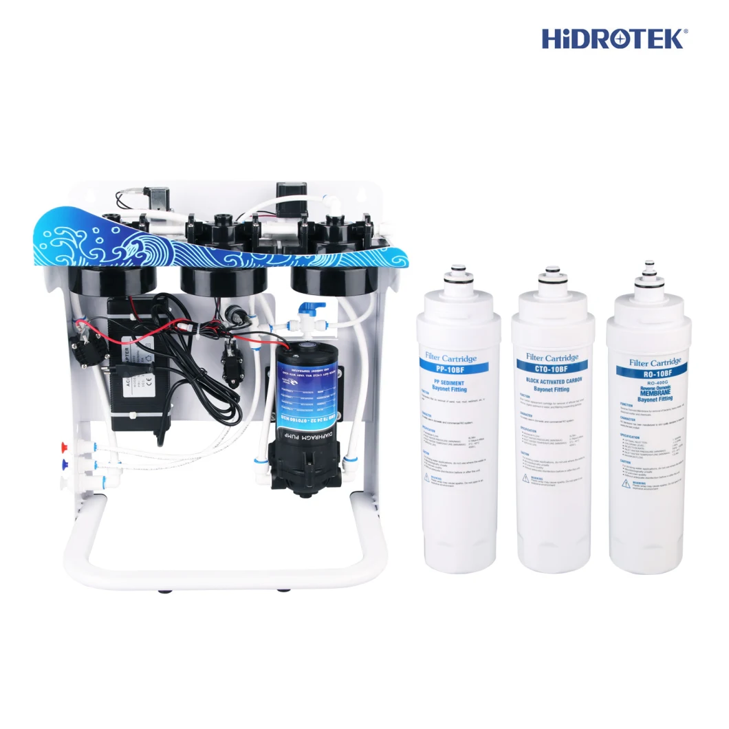 Undersink High Flow Tankless 3-Stage RO Water Purifier with Shelf
