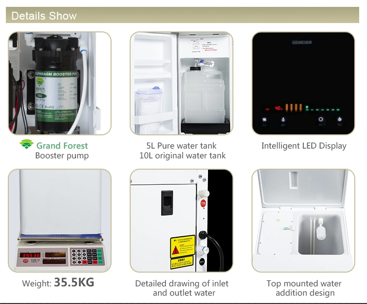 Commercial Hot and Cold 75gpd 100gpd RO Purified System Water Purifier Water Dispenser