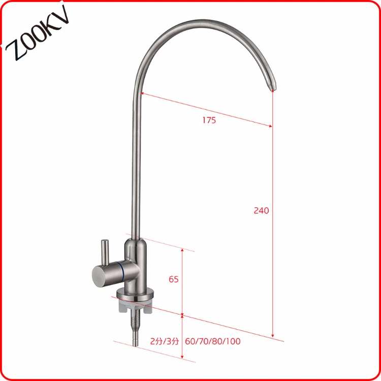 304 Stainless Steel Water Filter Faucet RO System Water Purifier Kitchen Mixer Tap