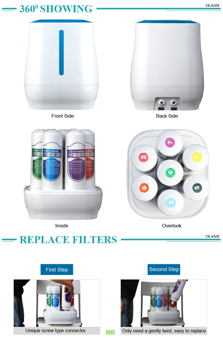 Without Eletricity Hot Selling EXW Price Portable 7 Stages Mineral Water Purifier Clean Water Directly Drinking