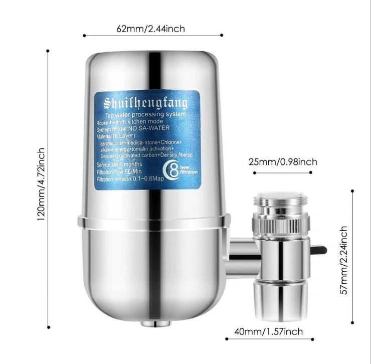 Faucet Water Filter Chrom Plated Reduce Chlorine High Flow, Water Purifier