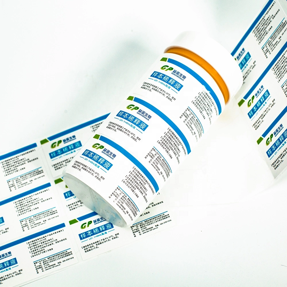 Custom Medical Vial Labels Synthetic Paper Sticker for Medicine Bottles