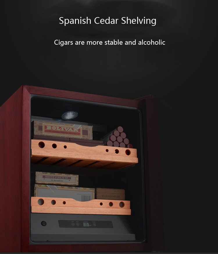 Spanish Cedar Wood Shelf Electronic No Compressor Wooden Cigar Cabinet