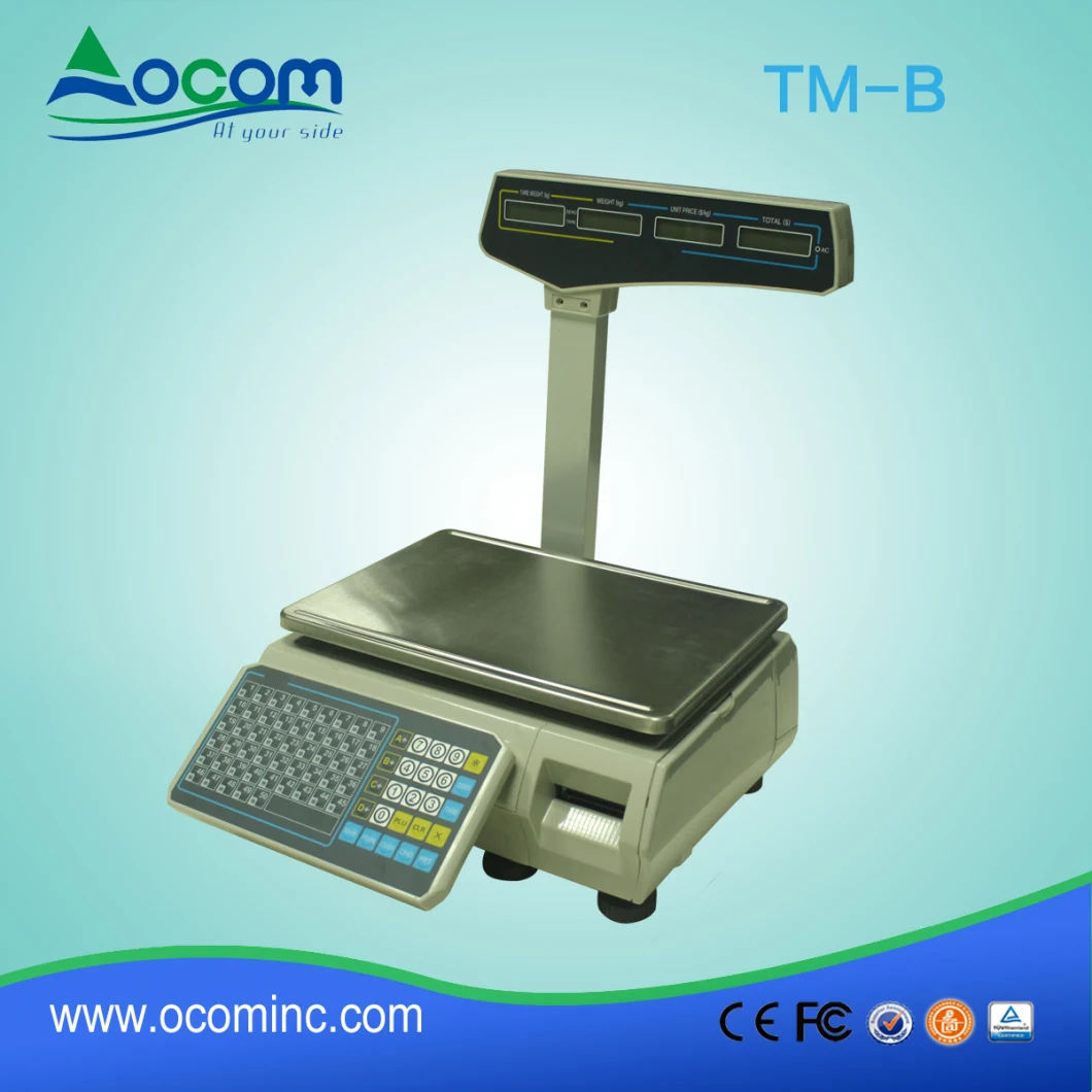 6kg/15kg/30kg Digital Electronic Weighing Label Printing Scale