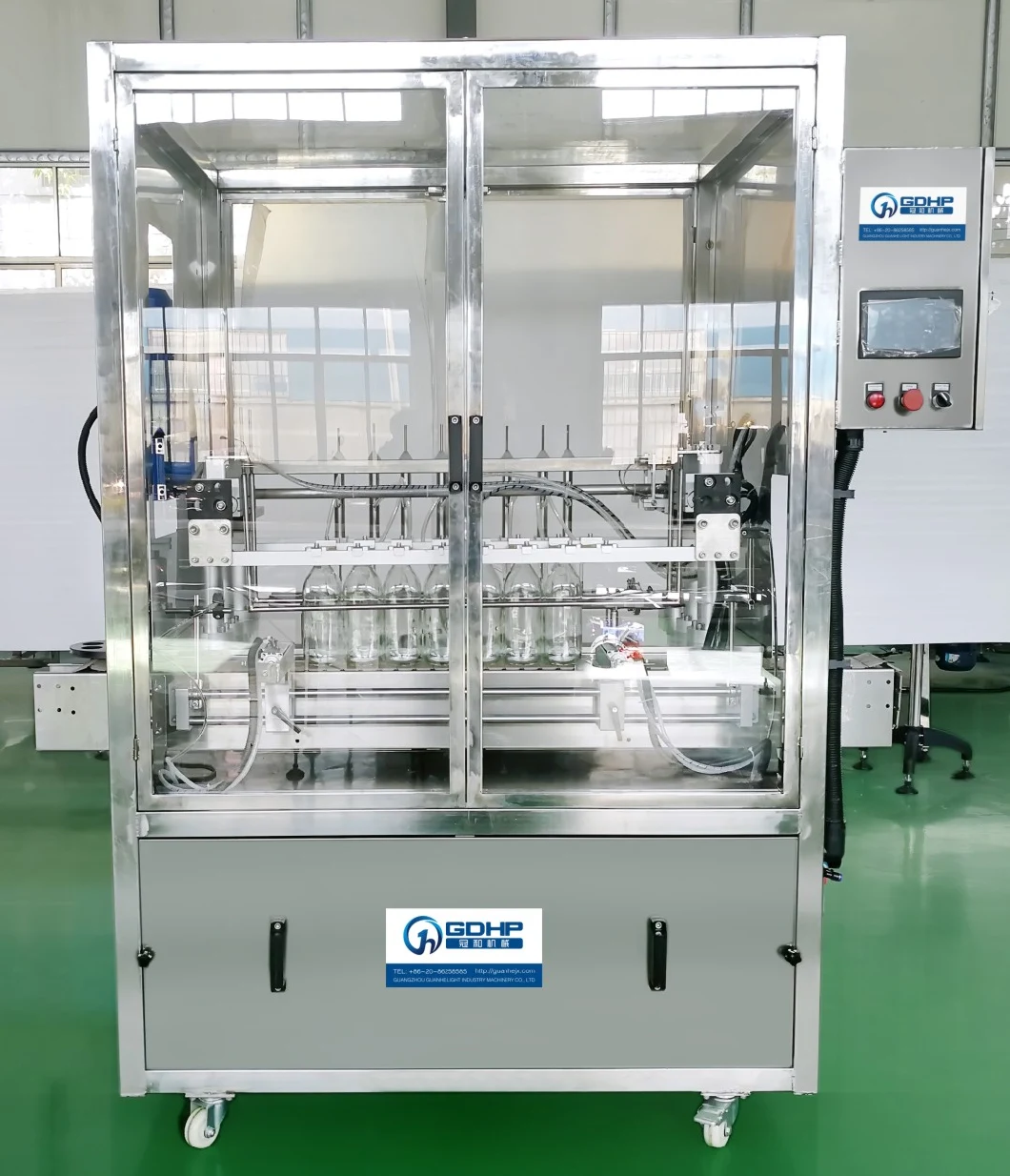 Cosmetic Liquid Pump Filling Machine with Capping Labeling Sealing