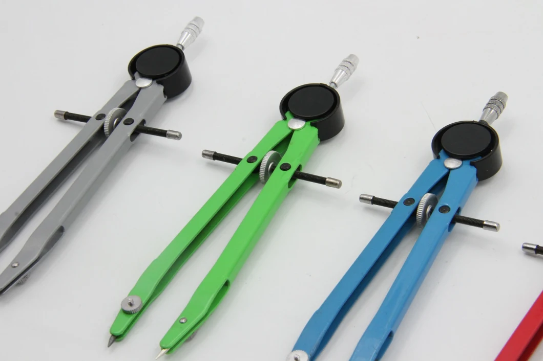Hot Sale Stationery Safety Math Long Leg Metal Compass Stationery for Children with Blistercard