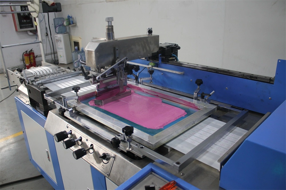 Elastic Textile Label Silk Screen Printing Machine with 30cm Printing Width