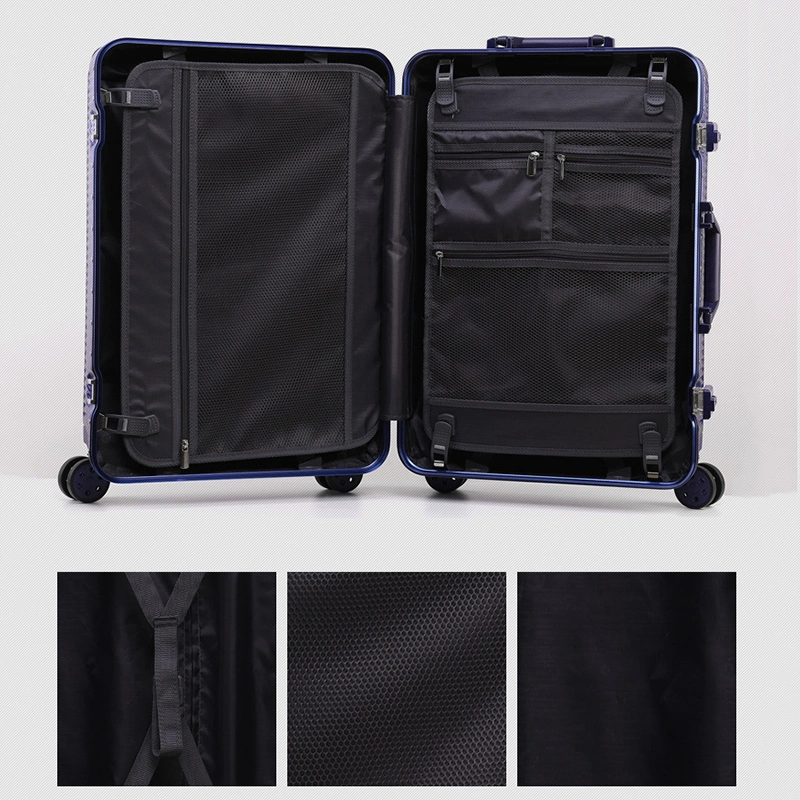 Scratch-Proof Retro Business Aluminum Frame Suitcase Travel Trolley Boarding Luggage