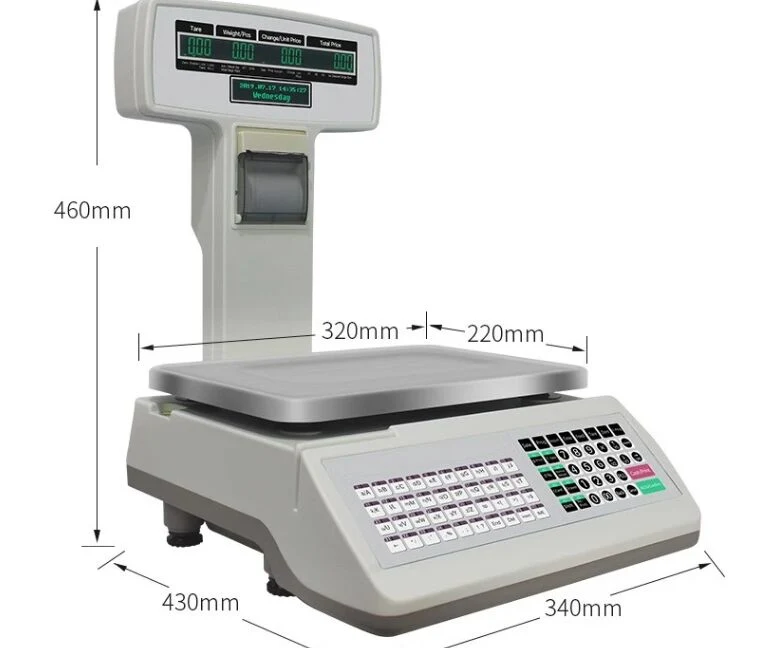 30kg Electronic Digital Price Weighing Barcode Label Printing Scale