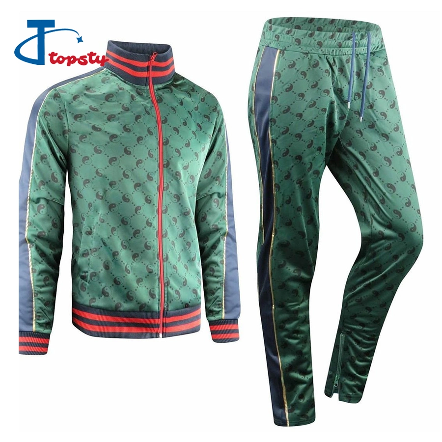 Custom Men No Hood Fast Dry Quick Dry Polyester All Over Sublimation Tracksuit