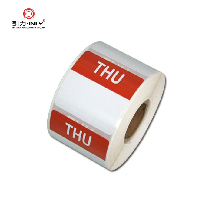 Custom Color Thermal Paper Label Roll DOT Label Week Sticker