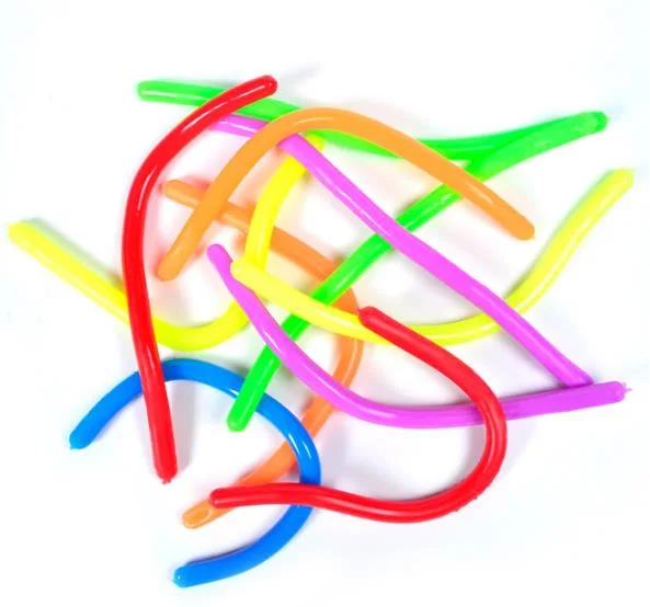 Anti Stress Soft Custom Stretchy Elastic Crystal String Hang Tag TPR Toy Factory Price Colorful Noodles