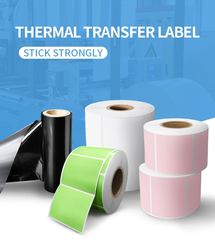 Good Quality Wax Ribbon Required Thermal Transfer Compatible Label Thermal Transfer Label Roll