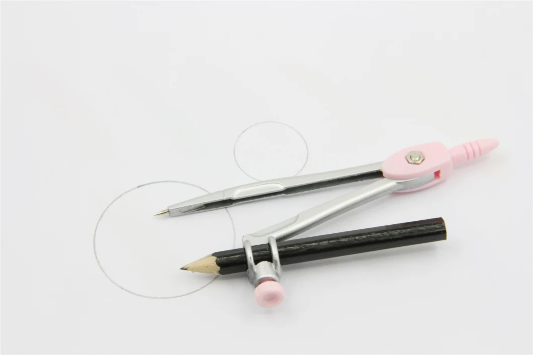 New Fashion Stationery Safety Math Compass Zinc Alloy Compass with Pencil Stationery for Children