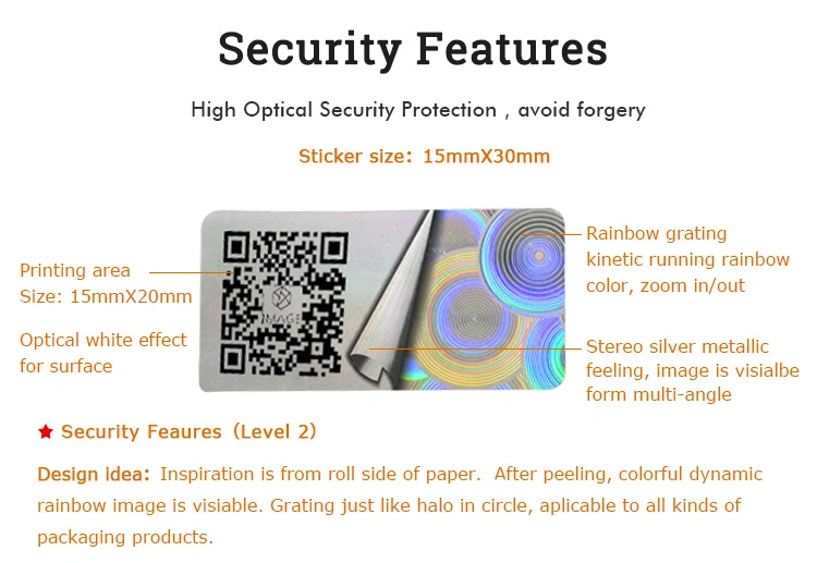 Printable 3D Holographic Security Label with Custom Printing