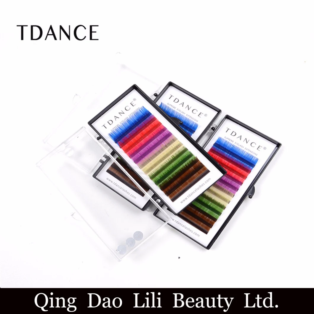 8-15mm Colorful Private Label 3D Individual Eyelash Extension False Eye Lashes
