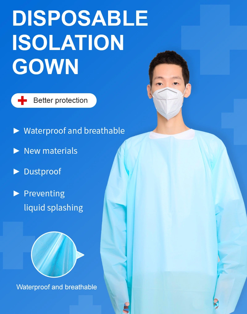 Disposable CPE Plastic Coveralls Waterproof, Oil-Proof, Dust-Proof Long-Sleeved Apron Reverse Slaughter Suit