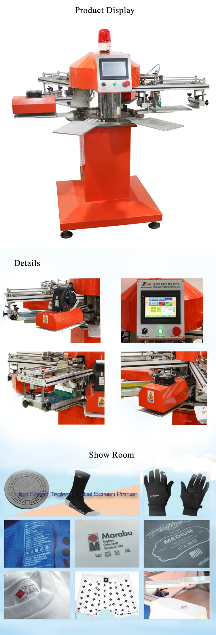 SPF Automatic Label/PVC/T-Shirt/Non-Woven Bag Silk Screen Printing Equipment