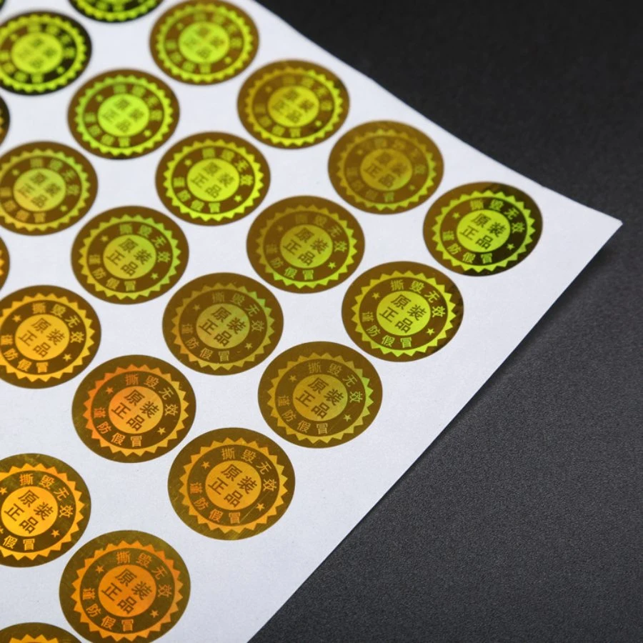 Custom Size Hologram Label Sticker with Letter in Sheet Holographic Anti-Counterfeiting Label Sticker