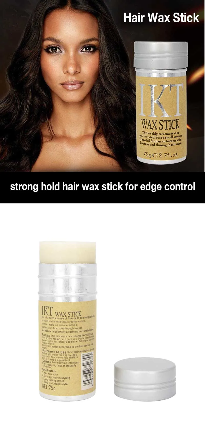 Private Label Strong Hold Hair Styling Stick Hair Finish Stick Wax Stick