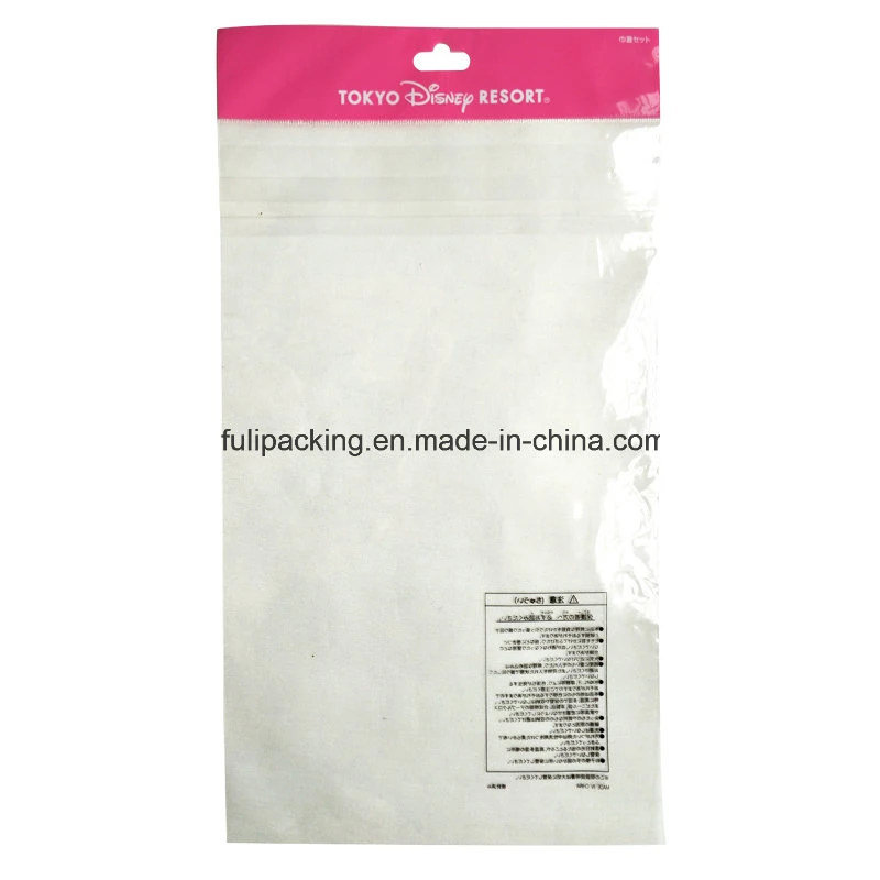 OPP Transparent Hanging Header Recyclable Packaging Bags with Self Adhesive Tape