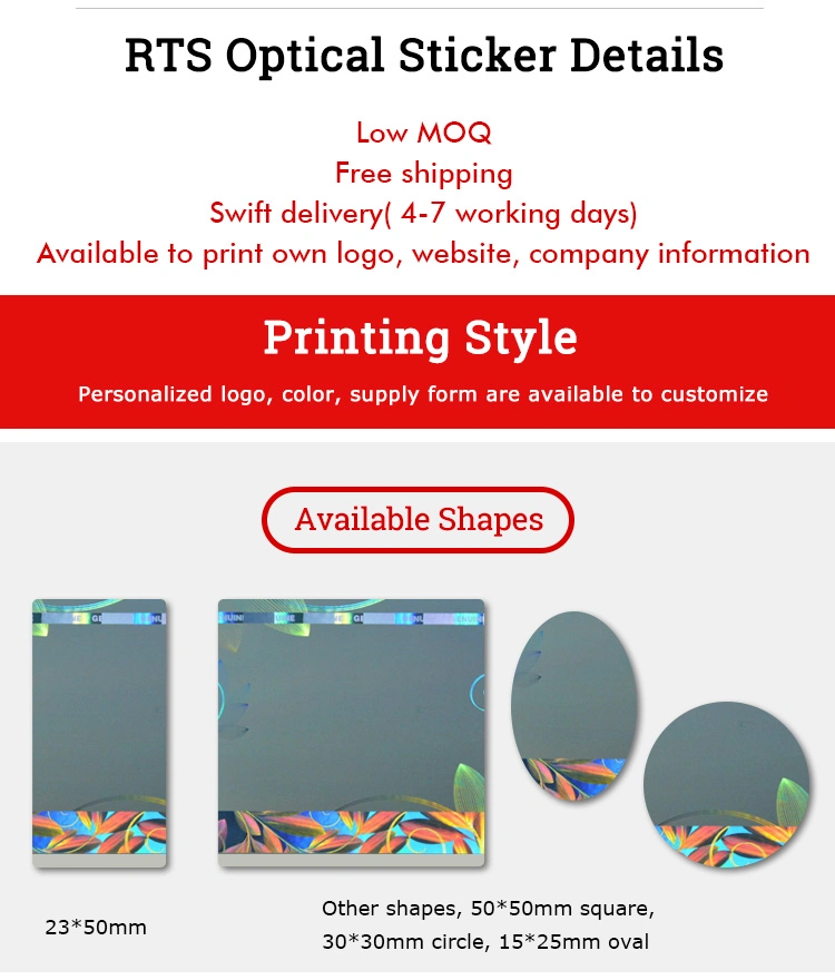 Printable Void Tamper Evident Holographic Label
