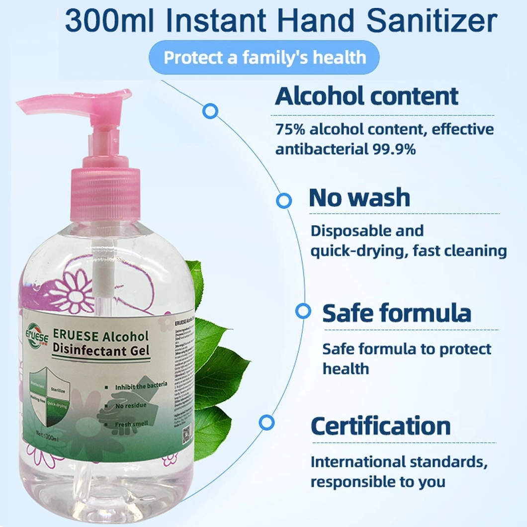 Home Large Bottle Sterilizing Hand Washing Gel Fast Drying 300ml