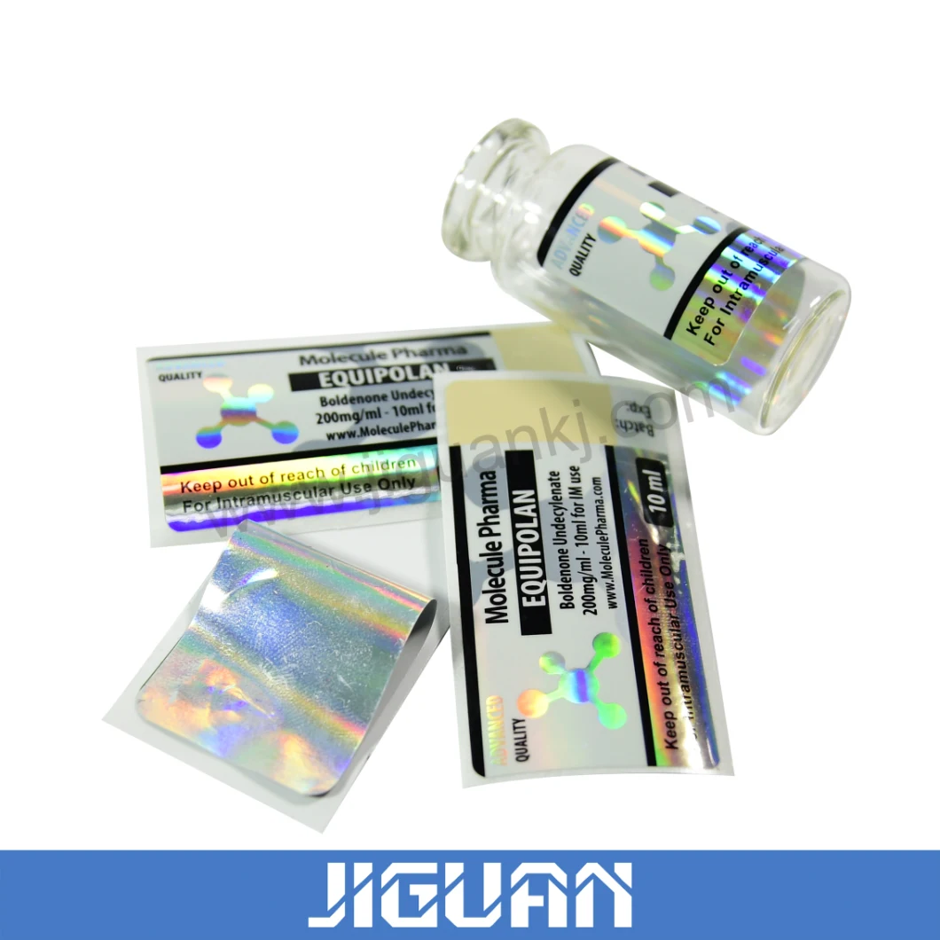Die Cut Anti-Counterfeit Holographic10ml Vial Steroid Label Hologram Private Pharmaceutical Label