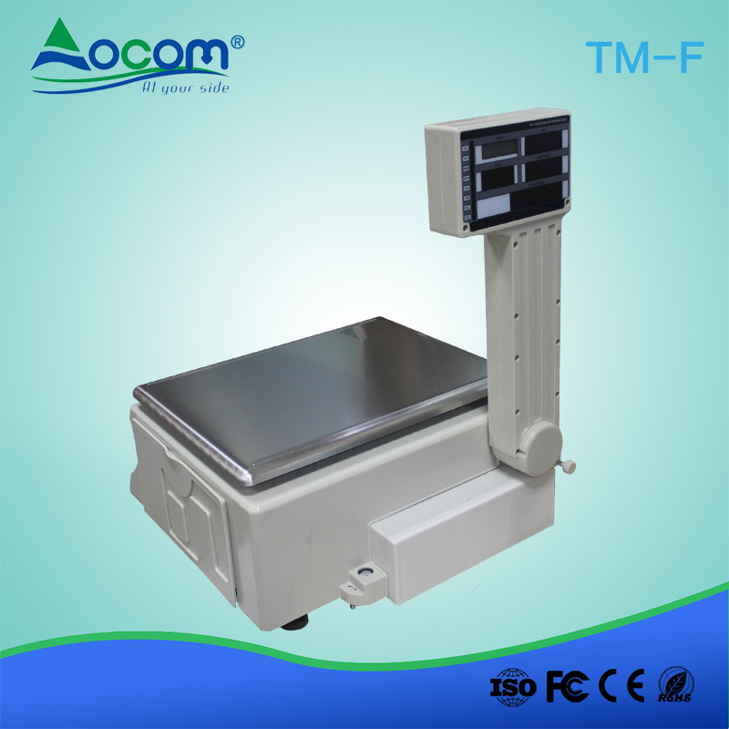 Commodity Barcode Printing Weighing Scale Digital Balance with Label Printer