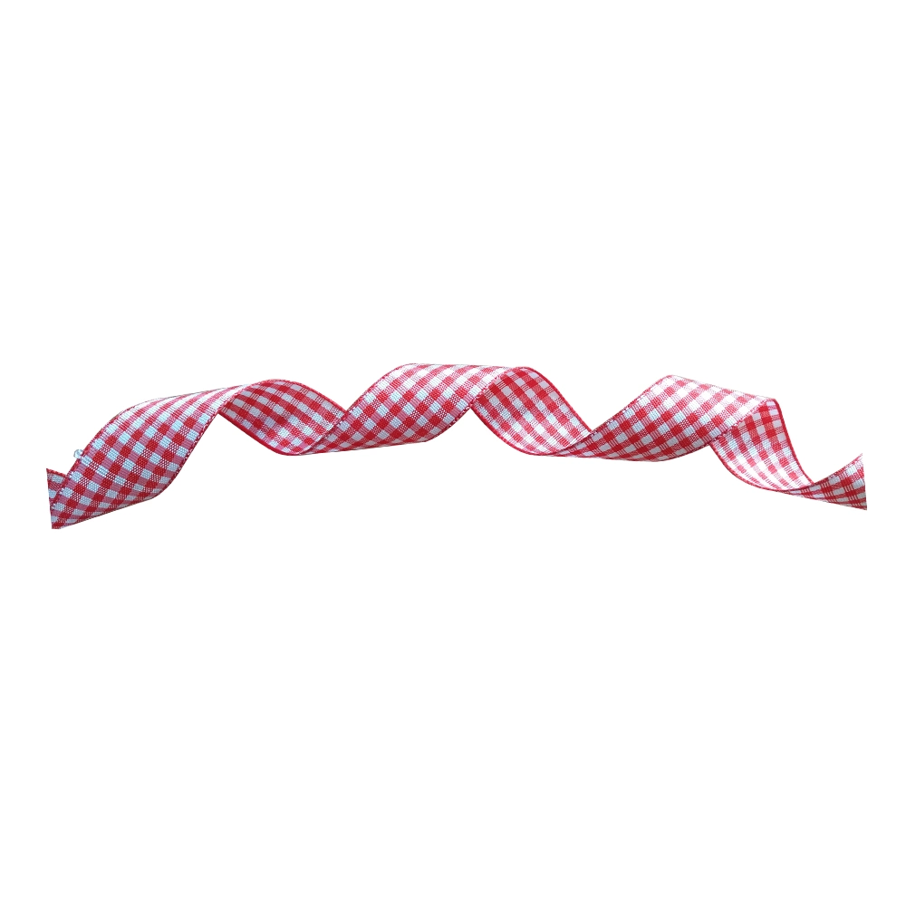 Polyester Lattice Ribbon Christmas Festival Ribbon High Quality Plaid Ribbon