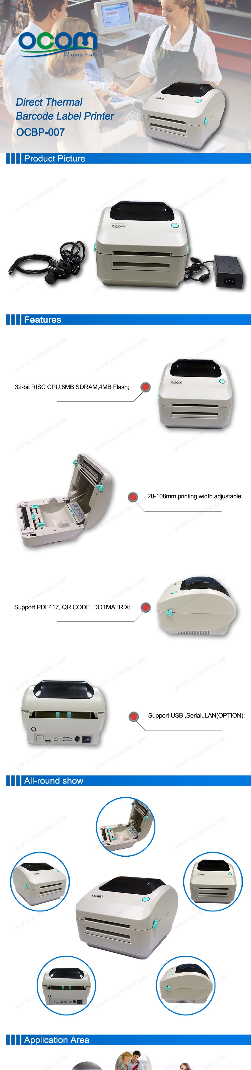 4 Inch Direct Thermal Barcode Label Printer for Sale