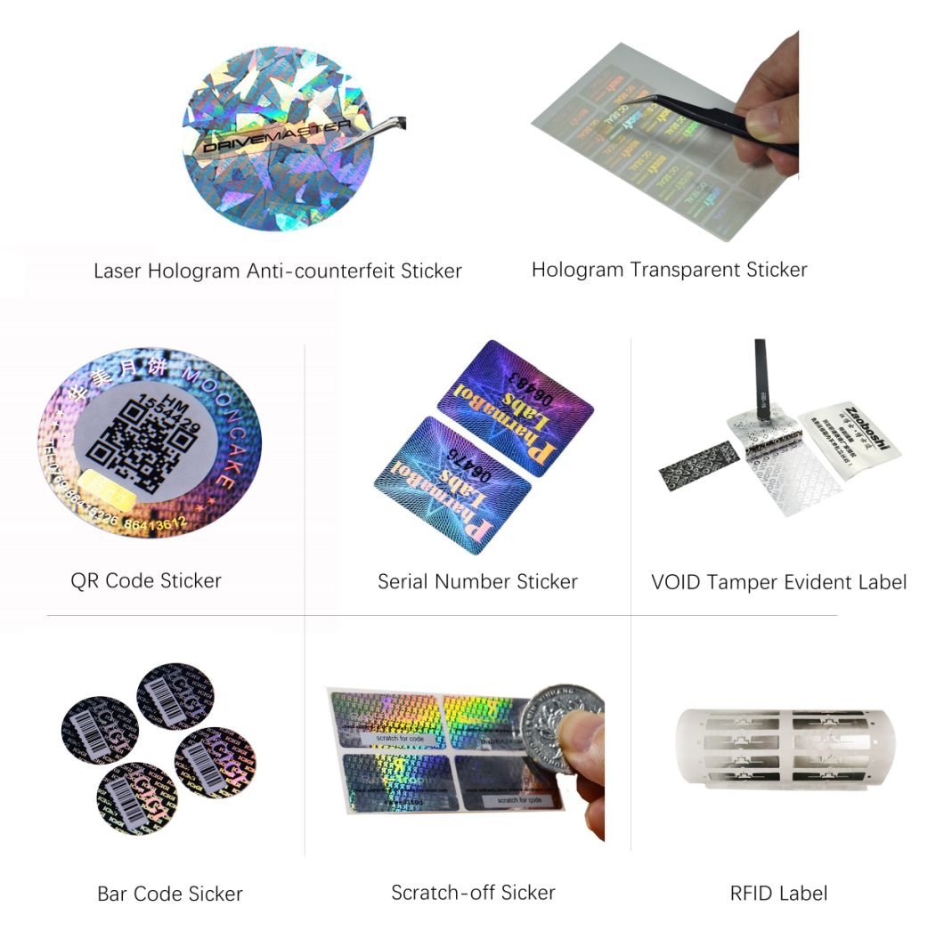 Custom 3D Laser Hologram Security Label Holographic Tamper Proof Aluminium Foil Self Adhesive Printed Certificate Warranty Anti-Counterfeit Label Stickers