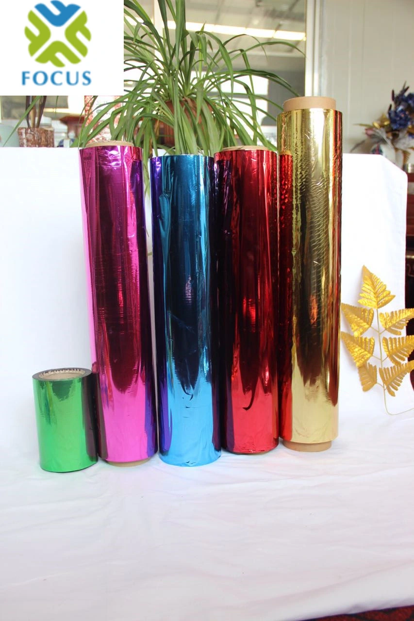 Colorful Pet Metalized Mylar Film BOPP Holographic Packing Film in Rolls