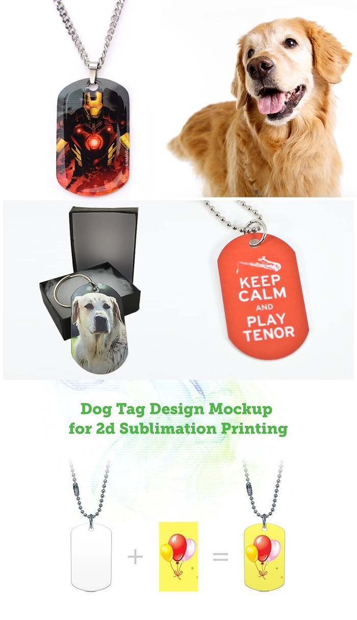 Personalized Printable Coated Blank Steel Dog Pet Tag for Sublimation