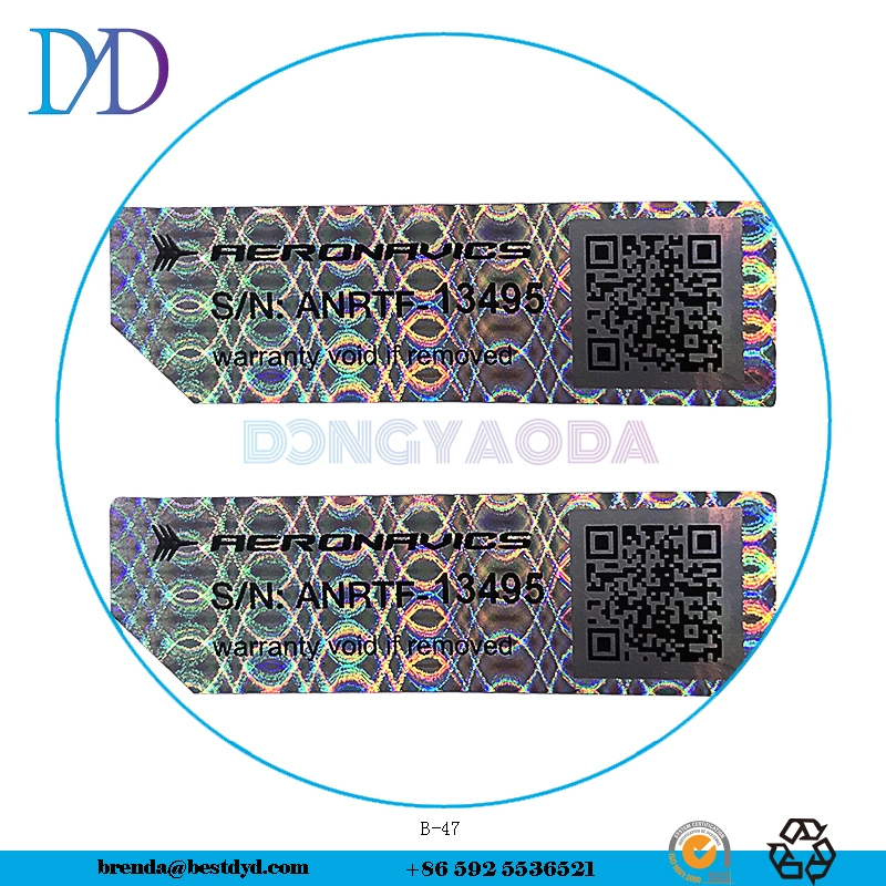 Aluminum Foil Stickers Custom Printed Hologram Anti-Counterfeit Label Stickers
