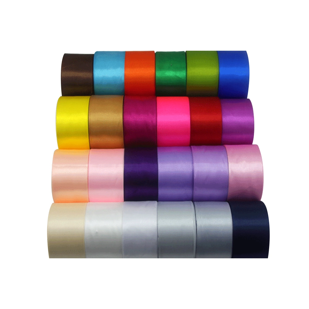 Single Side/Double Side Surface Satin Ribbon for Printing in Roll Rainbow Satin Ribbon Manufacture