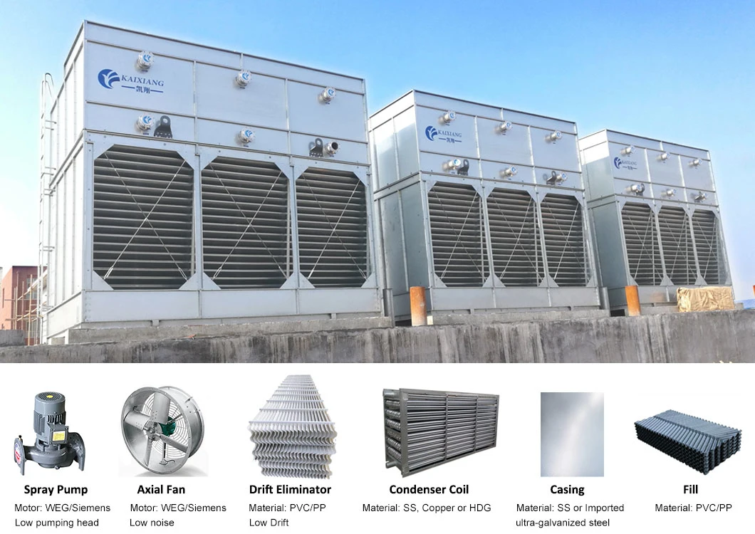 Efficient Nh3/Ammonia/R717/Refrigerant Evaporative Condenser for Refrigeration Compressor/Block Ice Machine/Cold Room