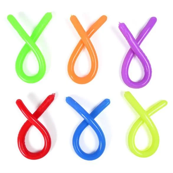 Anti Stress Soft Custom Stretchy Elastic Crystal String Hang Tag TPR Toy Factory Price Colorful Noodles