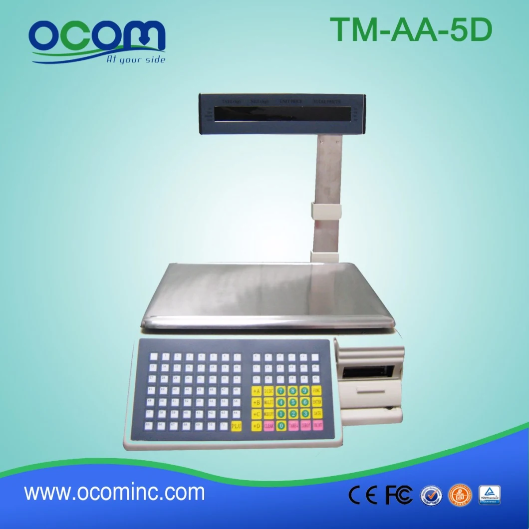 TM-AA-5D Ocom 30kg Electronic Weighing Scale with Barcode Label Printing Printer
